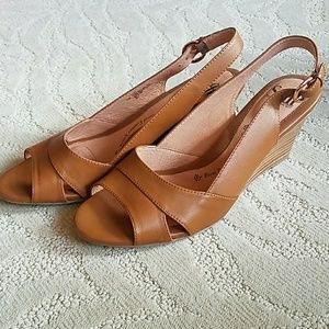 Tan Leather Wedges